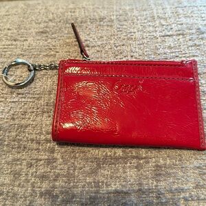 NWT Red Patent Leather Coach Outlet Skinny Mini ID Case Wallet